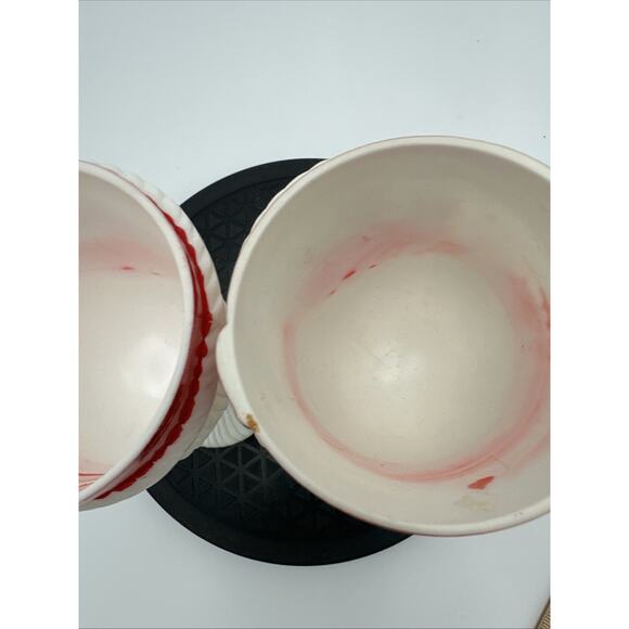 Set Of 2 Vintage Plastic Santa Christmas Goblet Stem Cup - Picture 4 of 7